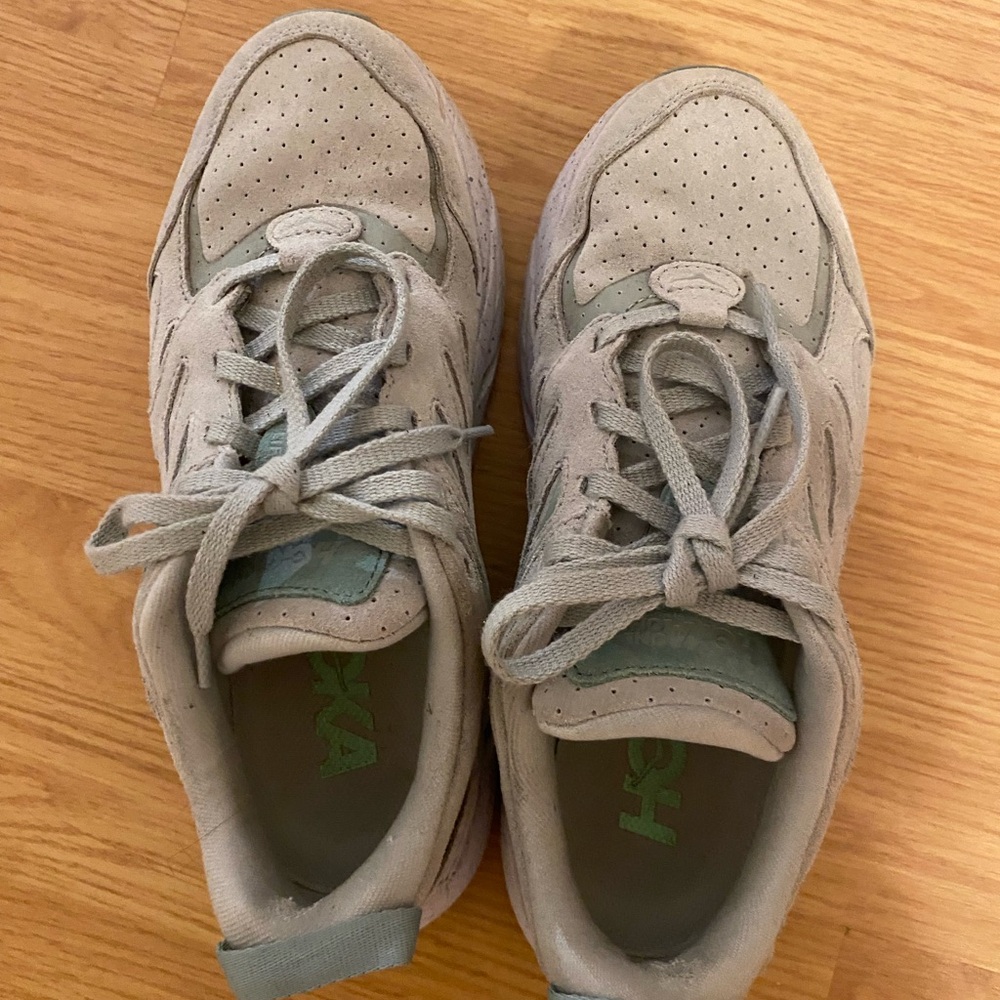 Hoka Light Gray Athletic Shoes
